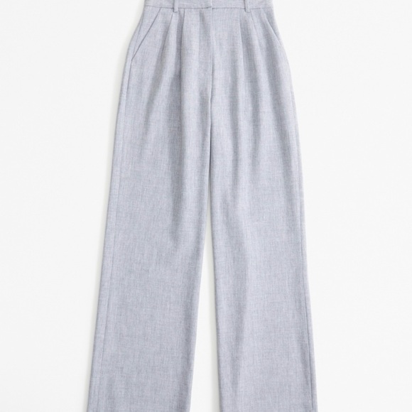 Abercrombie & Fitch Light Gray High-Waist Wide-Leg Pants - Picture 6 of 6